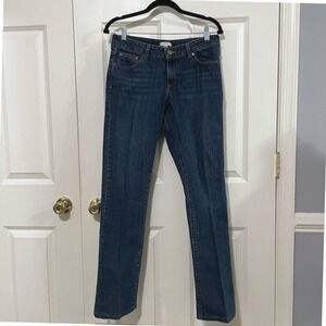 Garnet Hill Women's Size 6 Jeans Straight Leg 30" Inseam Dark Wash Classic Basic